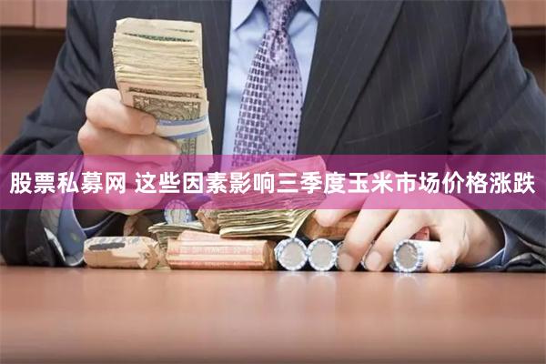 股票私募网 这些因素影响三季度玉米市场价格涨跌